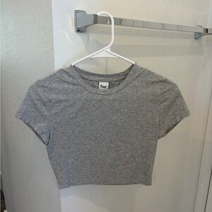 Aritzia TNA Light Gray Crop Top
